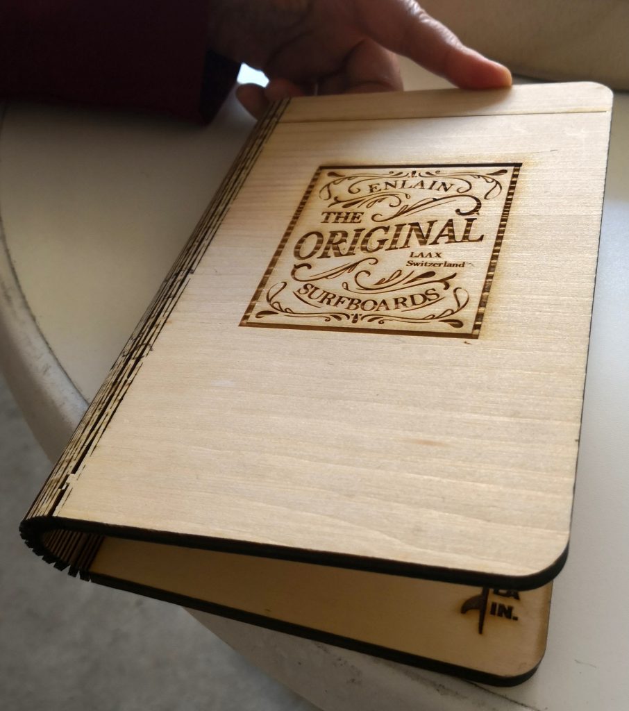 Book cover made of paulownia wood